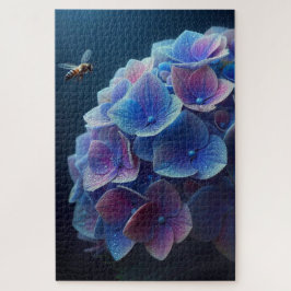 Hortensia's Floral Paarse en Blauw Legpuzzel
