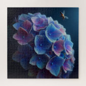 Hortensia's Floral Paarse en Blauw Legpuzzel (Horizontaal)