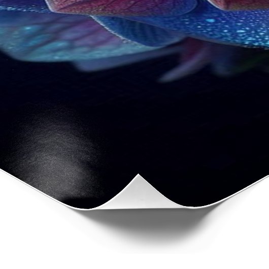 Hortensia's Floral Paarse en Blauw Perfect Poster (Hoek)