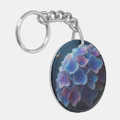 Hortensia's Floral Paarse en Blauw Sleutelhanger (Voorkant Links)