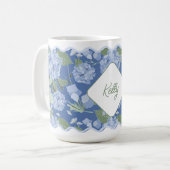 Hortensia's Girly Delicate gepersonaliseerde kust Koffiemok (Voorkant links)