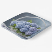 Hortensia's in rieten mand papieren bordje (Gebogen)