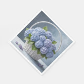 Hortensia's in rieten mand servet (Hoek)