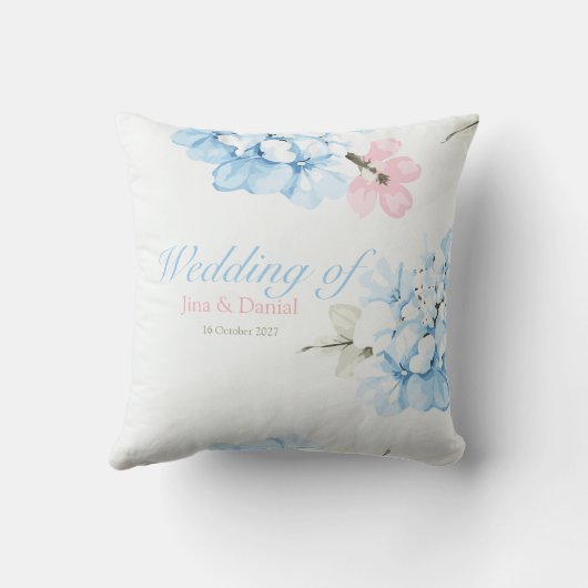 Hortensia's Pastel Bloei Kussen (Achterkant)