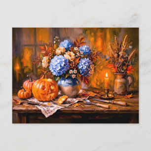 Hortensia's Pompoensnijwerk Kaarslicht Briefkaart