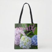Hortensia's roze bloemen blauwe paarse bloemen Moe Tote Bag (Voorkant)