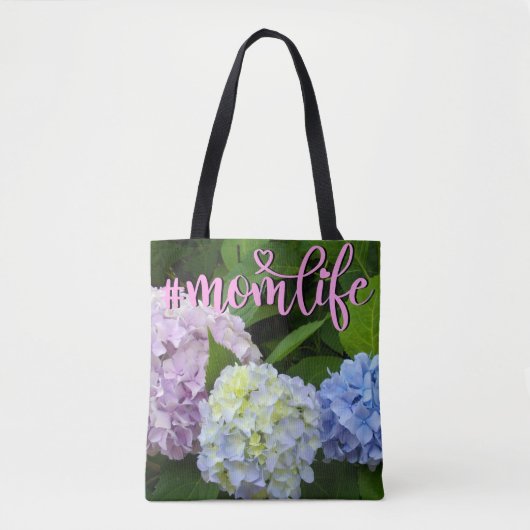 Hortensia's roze bloemen blauwe paarse bloemen Moe Tote Bag (Voorkant)
