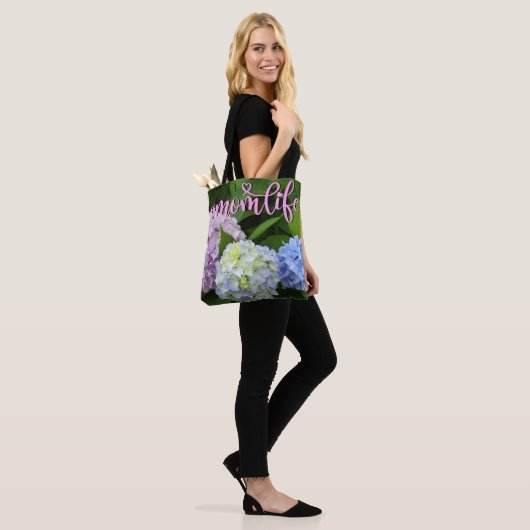 Hortensia's roze bloemen blauwe paarse bloemen Moe Tote Bag (Op model)
