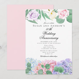 Hortensia's Rozen Huwelijksjubileum Uitnodigingen