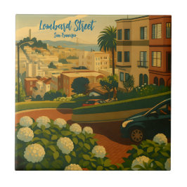 Hortensia's San Francisco Lombard Street Coit Towe Tegeltje