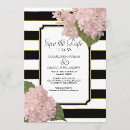 Hortensia's Save the Date Foto brede streep Goud Kaart