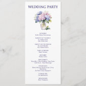 Hortensia's Spring Flowers Wedding Program Programmakaart (Achterkant)