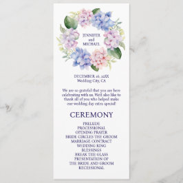 Hortensia's Spring Flowers Wedding Program Programmakaart