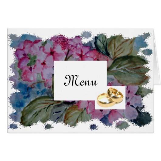 Hortensia's - trouw menu (Voorkant Horizontaal)