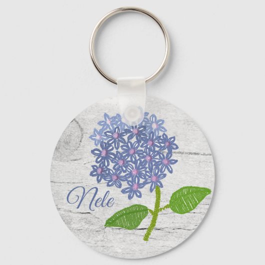Hortensie, personalisiert Sleutelhanger (Voorkant)
