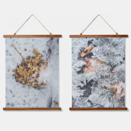 Hortensievloem op sneeuw en Magic ice Patroon Hangend Wandkleed