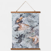 Hortensievloem op sneeuw en Magic ice Patroon Hangend Wandkleed (Voorkant 2)