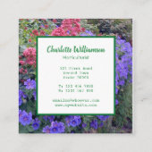 Horticulturist Floral Vierkante Visitekaartje (Achterkant)