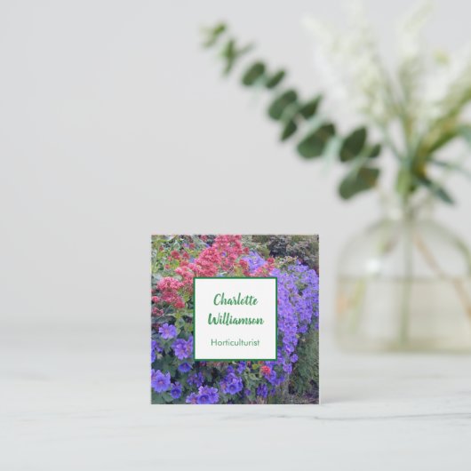 Horticulturist Floral Vierkante Visitekaartje (Staand voorkant)