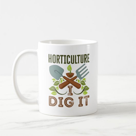 Horticultuur ik dig het koffiemok (Links)