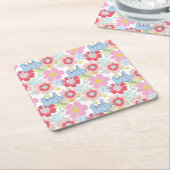 Horton hoort een Who | pastelbloempatroon Kartonnen Onderzetters (Schuin)