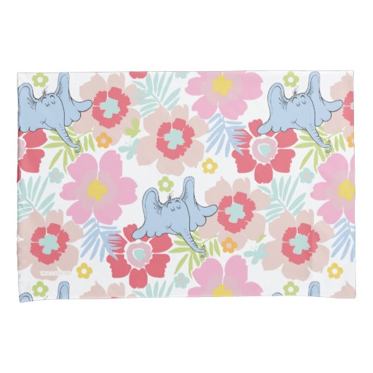 Horton hoort een Who | pastelbloempatroon Kussensloop (Voorkant-Rechts)