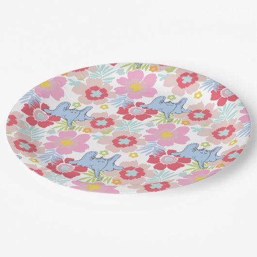 Horton hoort een Who | pastelbloempatroon Papieren Bordje (Gekanteld)