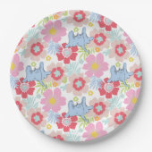 Horton hoort een Who | pastelbloempatroon Papieren Bordje (Voorkant)