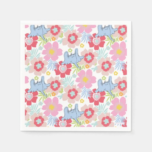 Horton hoort een Who | pastelbloempatroon Servet (Voorkant)