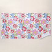 Horton hoort een Who | pastelbloempatroon Strandlaken (Voorkant)