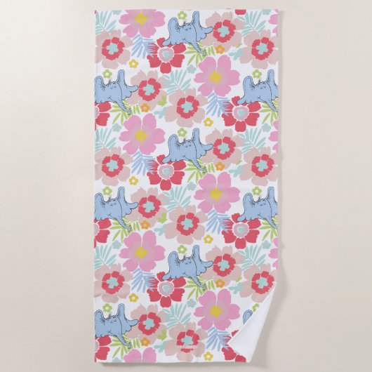 Horton hoort een Who | pastelbloempatroon Strandlaken (Voorkant)