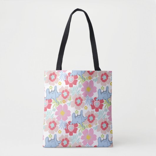 Horton hoort een Who | pastelbloempatroon Tote Bag (Voorkant)