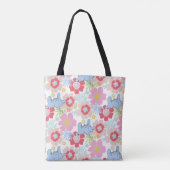 Horton hoort een Who | pastelbloempatroon Tote Bag (Achterkant)