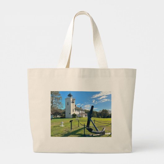 Horton Point Vuurtoren New York Grote Canvas tas (Achterkant)