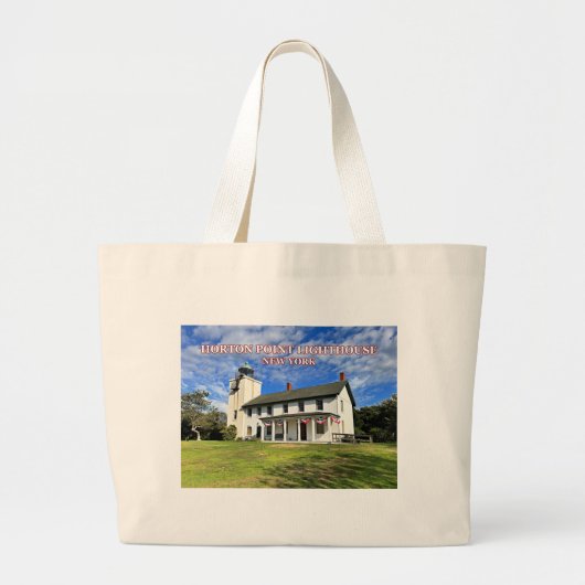 Horton Point Vuurtoren New York Grote Canvas tas (Voorkant)