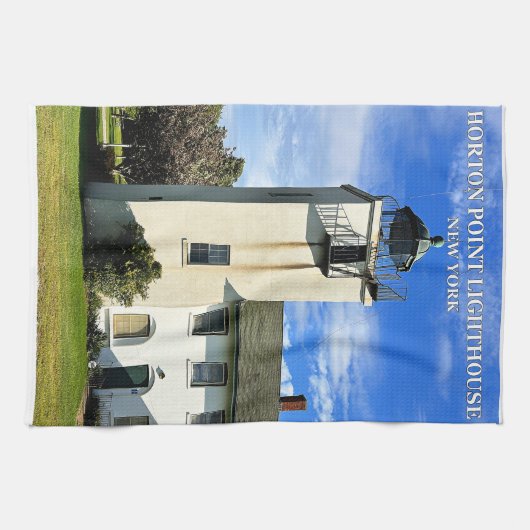 Horton Point Vuurtoren, New York Theedoek (Horizontaal)
