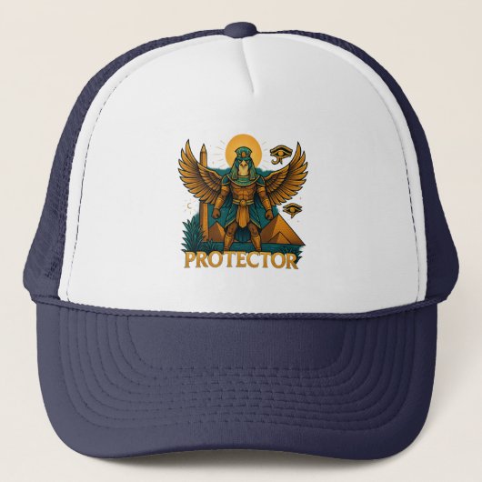 Horus de Beschermer – Dappere Oude Egyptische Valk Trucker Pet (Voorkant)