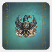 Horus de valkengod. vierkante sticker (Voorkant)