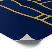 Horus Egyptian God Gold Line Art Blue Poster (Hoek)