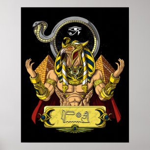 Horus Egyptian God Ra Pyramids Ancient Mythology Poster