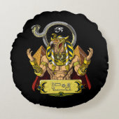 Horus Egyptian God Ra Pyramids Ancient Mythology Rond Kussen (Voorkant)