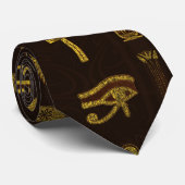 Horus Falcon en het Egyptische hiëroglyphpatroon Stropdas (Opgerold)