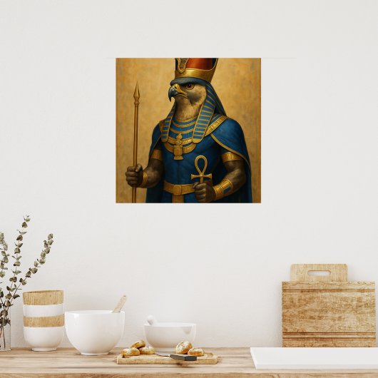 Horus Falcon God Egyptisch Poster Kunst (Keuken)