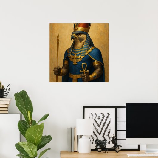 Horus Falcon God Egyptisch Poster Kunst (Thuiskantoor)