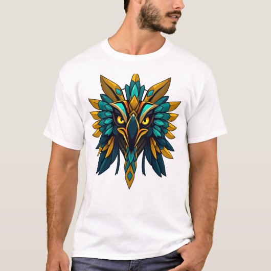 Horus Falcon God Gezicht Illustratie T-shirt (Voorkant)