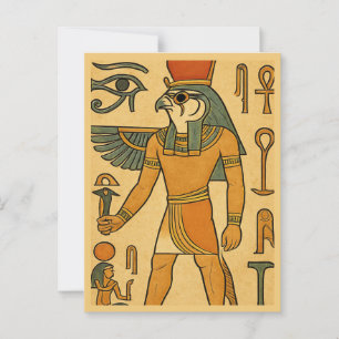 Horus Falcon God Oud-Egyptisch Briefkaart
