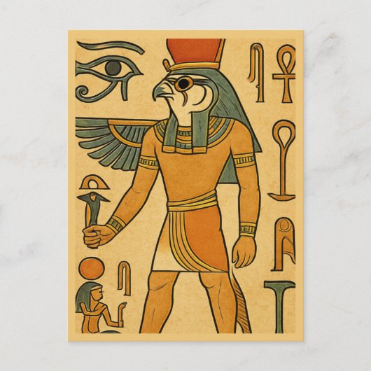 Horus Falcon God Oud-Egyptisch Briefkaart (Voorkant)