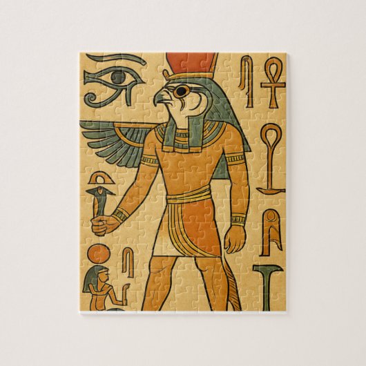 Horus Falcon God Oude Egypte Puzzel Kunst (Verticaal)