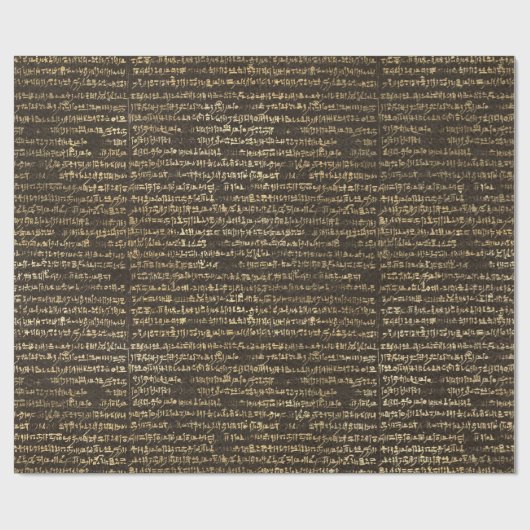 Horus Gold Egyptian Hieroglyphics Antiek Script Cadeaupapier (Vlak)