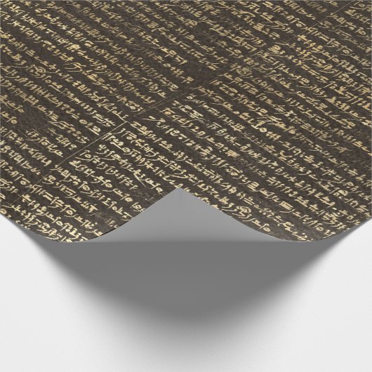 Horus Gold Egyptian Hieroglyphics Antiek Script Cadeaupapier (Hoek)